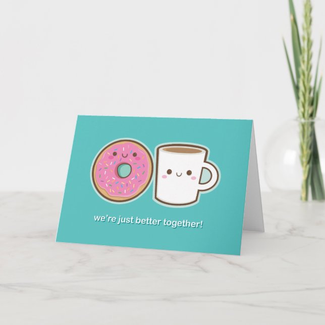 Kawaii Coffee & Donut Card (Front)