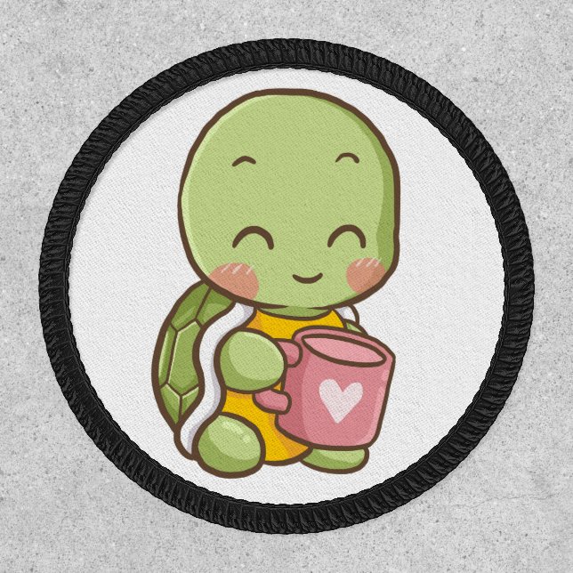 Kawaii Coffee Turtle Patch (Front)
