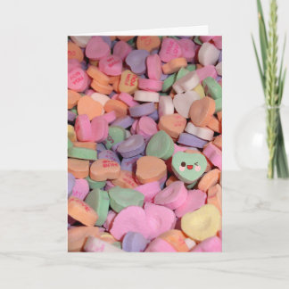 Kawaii Conversation Hearts Candy Valentine Holiday Card