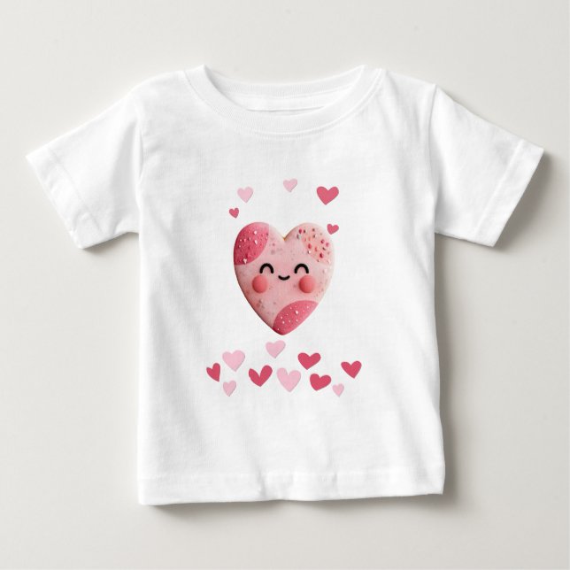 Kawaii Cookie with Hearts and Sprinkles T-Shirt (Front)