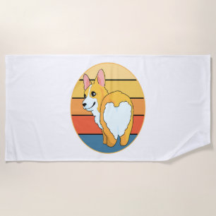 Kawaii Corgi Beach Towel