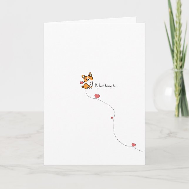 Kawaii Corgi Pun Valentine Card (Front)