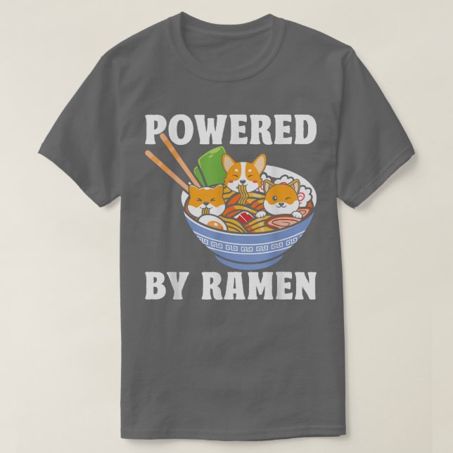 Kawaii Corgi Ramen Cute Puppy Japanese Manga Anime T-Shirt (Design Front)