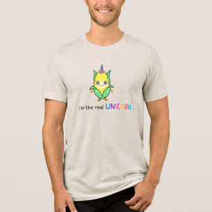 Kawaii Corn Unicorn Funny Vegetable Pun Cute Food  Tri-Blend Shirt