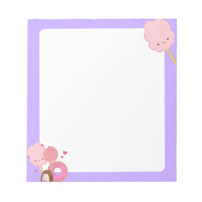 Kawaii Cotton Candy Notepad (Front)