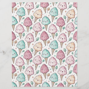 Kawaii cotton candy pattern scrapbook paper
