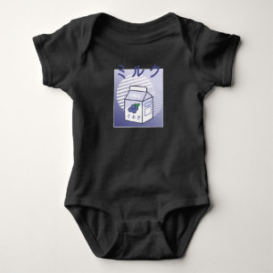 Kawaii Cow Retro Japanese Blueberry Milk Baby Bodysuit