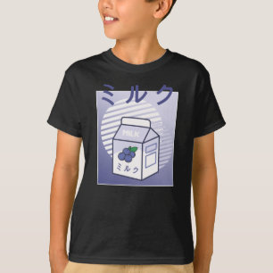 Kawaii Cow Retro Japanese Blueberry Milk T-Shirt