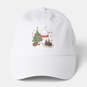 Kawaii Cozy Christmas Ghost & Reindeer Cat Performance Cap