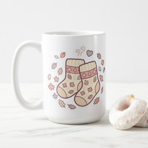 Kawaii Cozy Knit Autumn Socks Mug