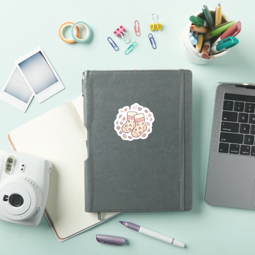 Kawaii Cozy Knit Autumn Socks Sticker