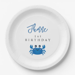 Kawaii Crab Beach Birthday Party Napkins Paper Plates