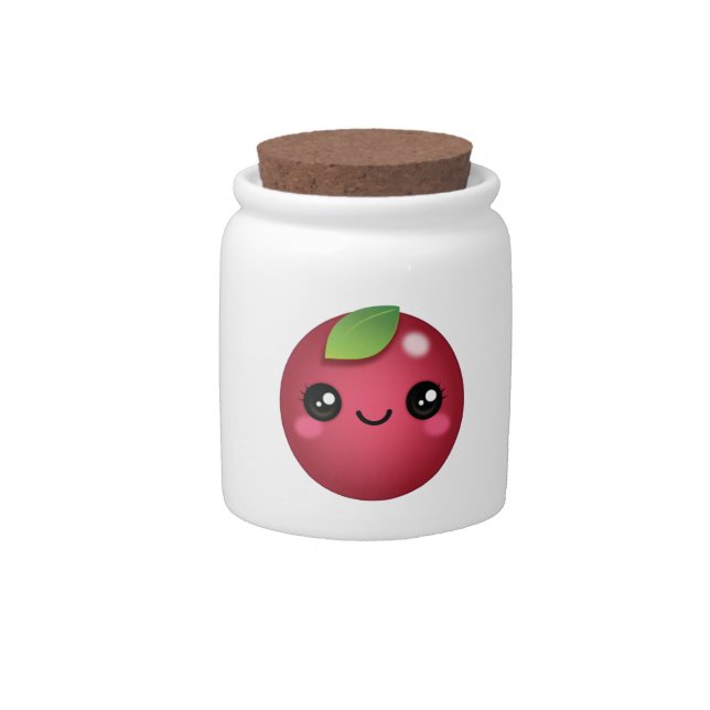 Kawaii Cranberry Candy Jar (Front)