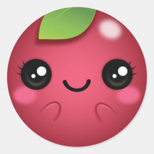 Kawaii Cranberry Classic Round Sticker