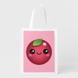 Kawaii Cranberry Grocery Bag