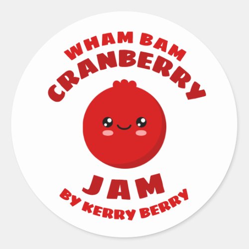 Kawaii Cranberry Jam Classic Round Sticker