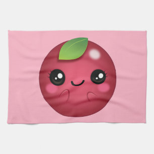 Kawaii Cranberry Kitchen Towel