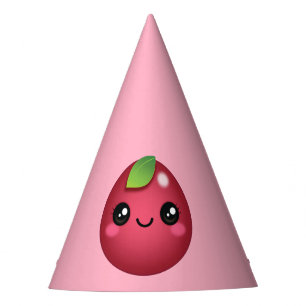 Kawaii Cranberry Party Hat