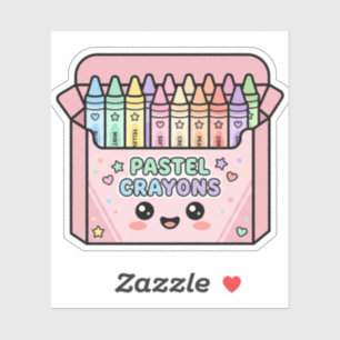 Kawaii Crayons Box Cute Teacher Appreciation Sticker