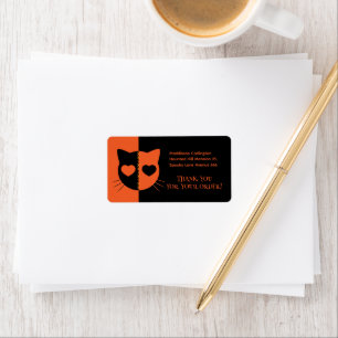 Kawaii Creepy Cute Cat Spooktacular Halloween Label