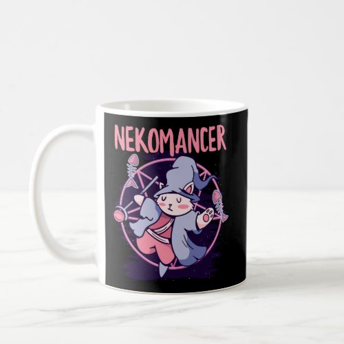 Kawaii Creepy Neko Wizard Nekomancer Cat Coffee Mug