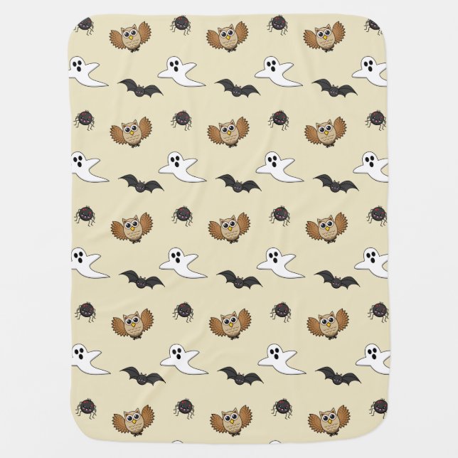 Kawaii Creepy Night Creatures Set Baby Blanket (Front)