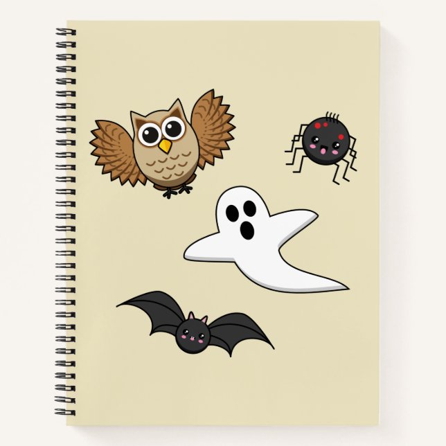 Kawaii Creepy Night Creatures Set Notebook (Front)