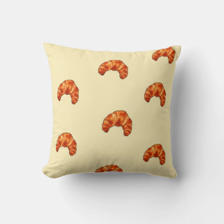 Kawaii croissant pillow|French bakery decor Throw Pillow
