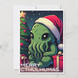 Kawaii Cthulhu Christmas - Merry Cthulhumas Holiday Card