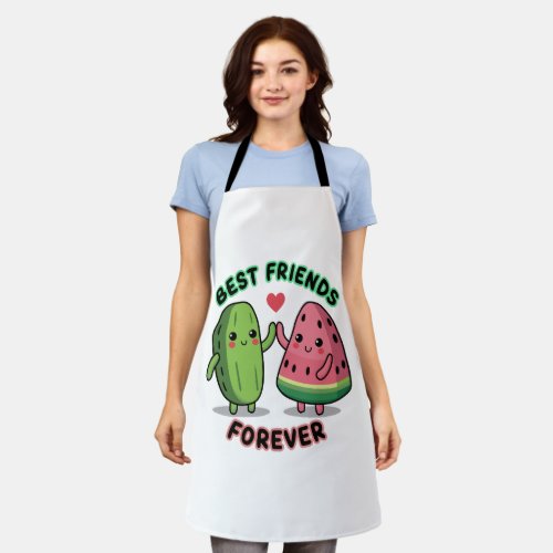 Kawaii Cucumber with Watermelon Apron