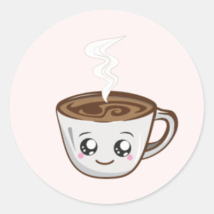 Kawaii Coffee Cup Design 3 Sticker for Sale by eyestetix