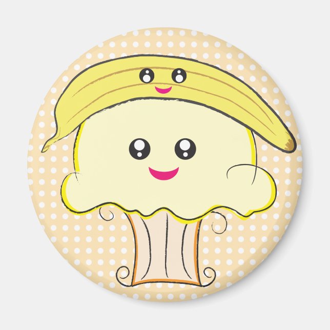 Kawaii Cupcake and Banana Magnet (Front)