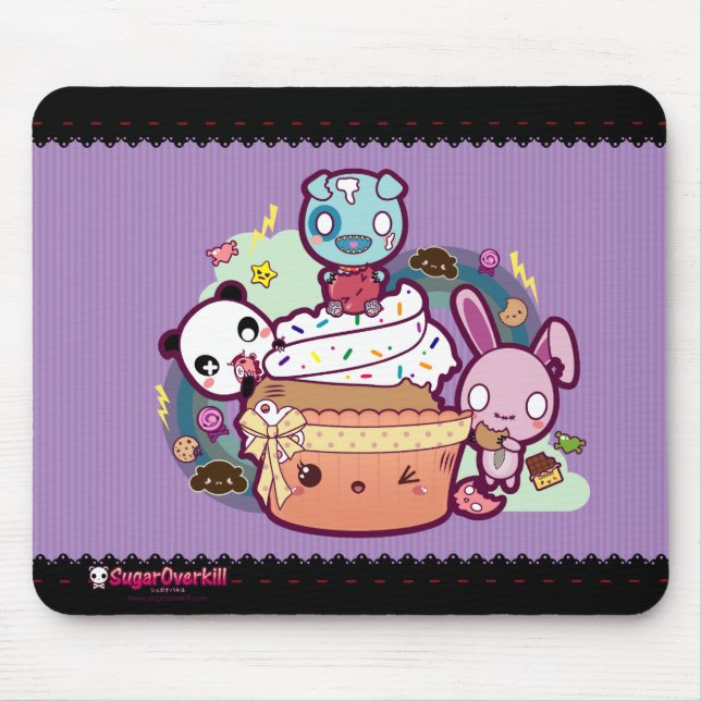 Kawaii Cupcake Attacked! Mouse Pad (Front)