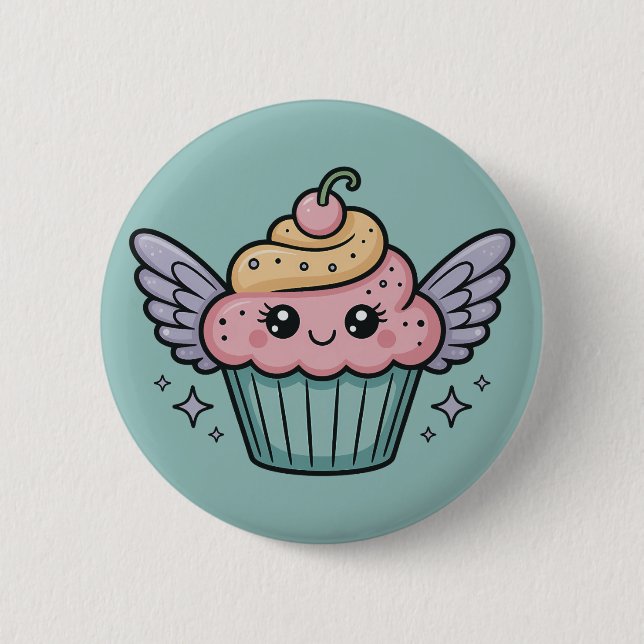  Kawaii Cupcake Button (Front)