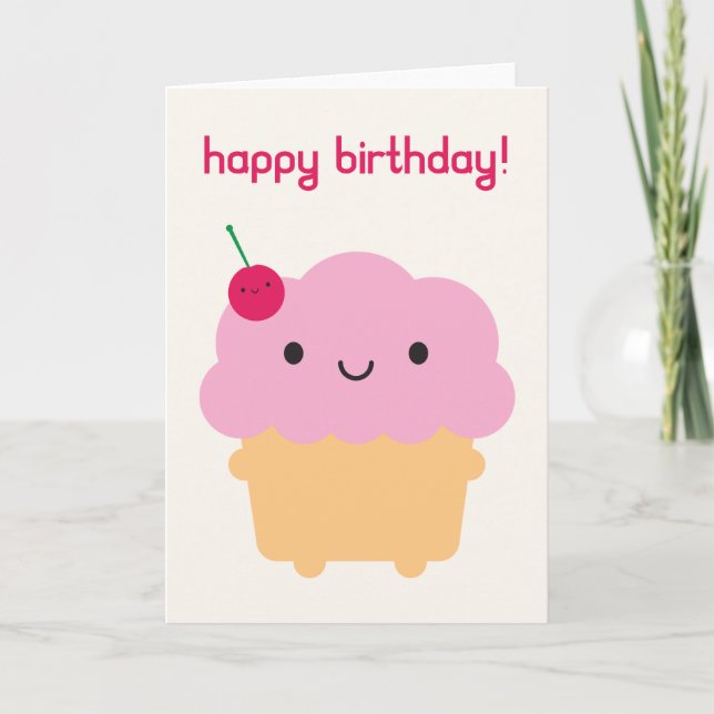 Kawaii Cupcake Card (Front)