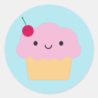Kawaii Cupcake Classic Round Sticker