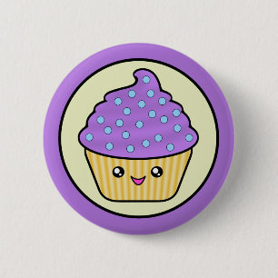 Kawaii Cupcake Cuppy Cake Pinback Button