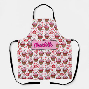 Kawaii Cupcake Design – Cute Dessert Illustration Apron