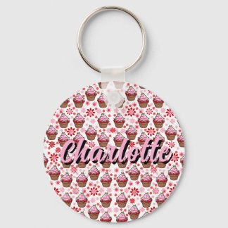 Kawaii Cupcake Design – Cute Dessert Illustration  Keychain