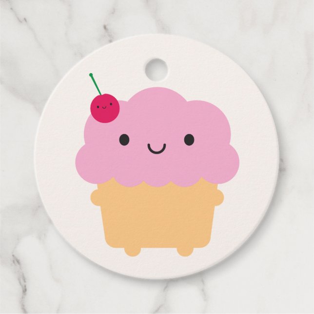 Kawaii Cupcake Favor Tags (Front)