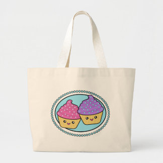 Kawaii Cupcake Friends Large Tote Bag