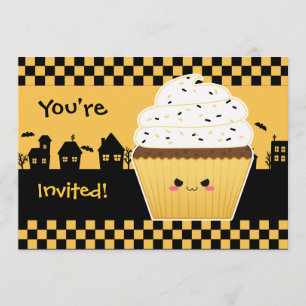 Kawaii Cupcake Halloween party Invitation