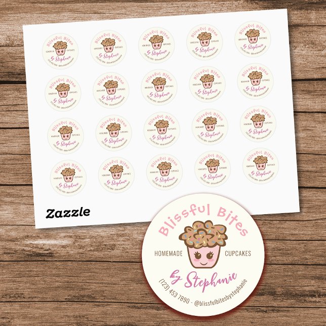 Kawaii Cupcake Homemade Cupcake Product Labels (Sweet Personalization: Kawaii Cupcake Homemade Labels 🍰🏷️)
