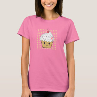 Kawaii Cupcake in Polka Dots T-Shirt