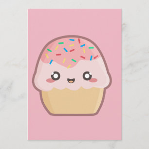 Kawaii cupcake invitation