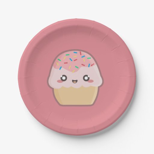 Kawaii cupcake paper plate | Zazzle