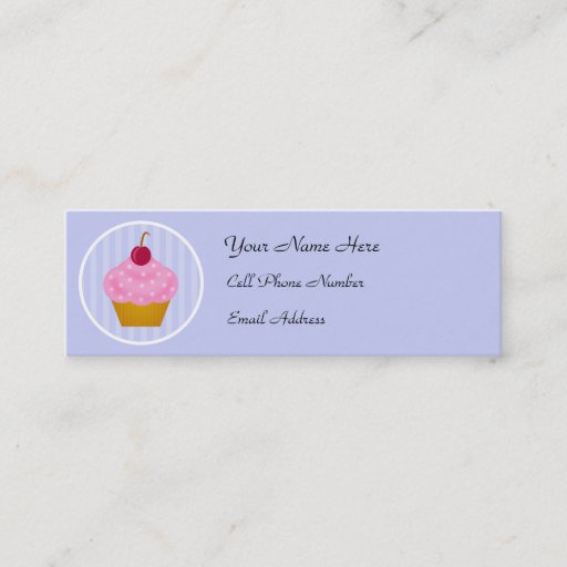 Customizable Kawaii Cupcake Skinny Profile Cards Business Card
