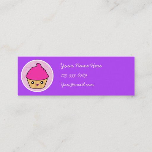 Customizable Kawaii Cupcake Skinny Profile Cards Business Card
