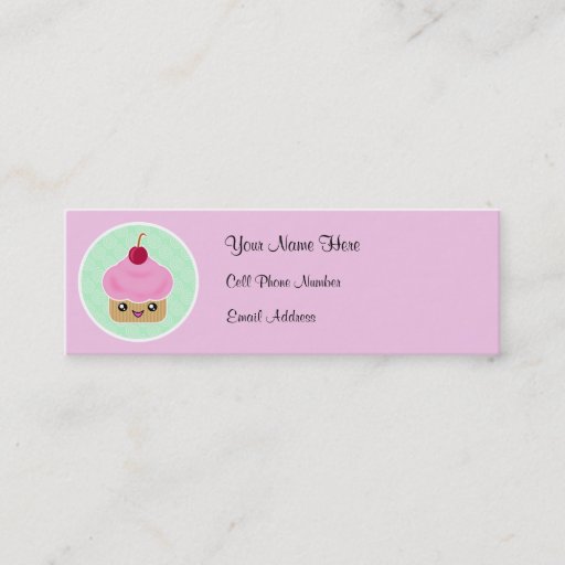 Customizable Kawaii Cupcake Skinny Profile Cards Business Cards