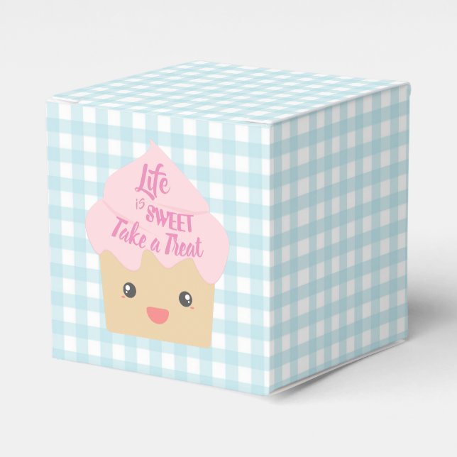 Kawaii Cupcake Take a Treat Favor Boxes (Front Side)